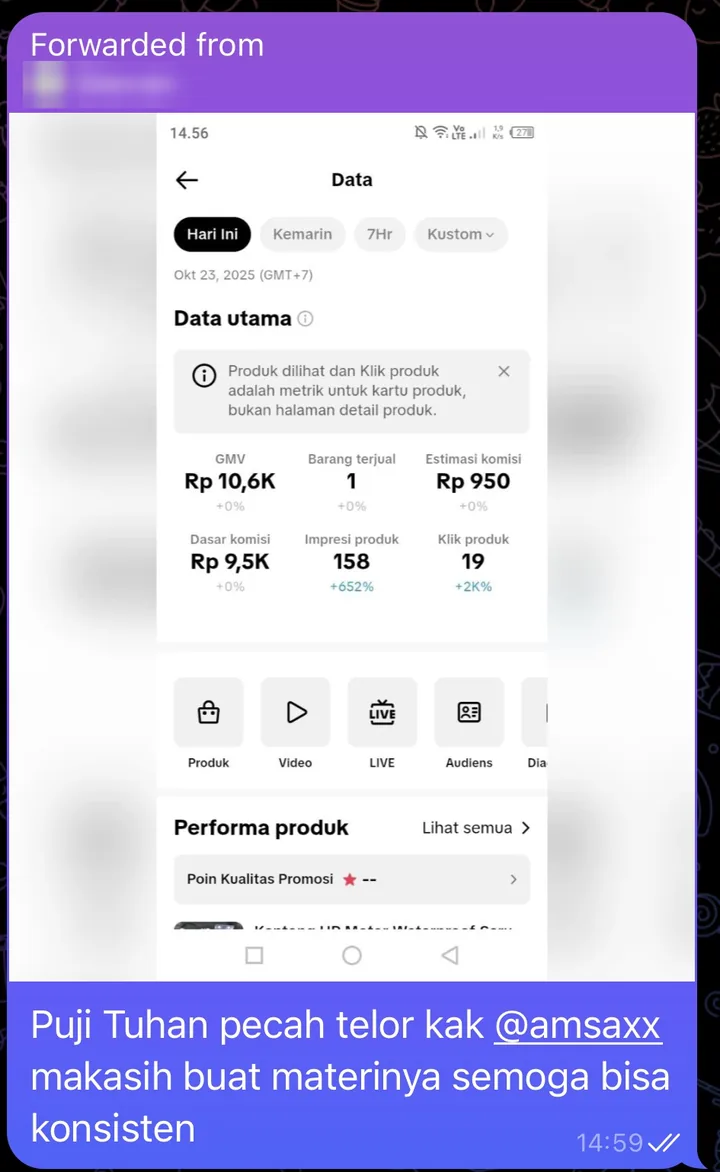 Testimoni member kelas S.: Pecah telor, komisi pertama