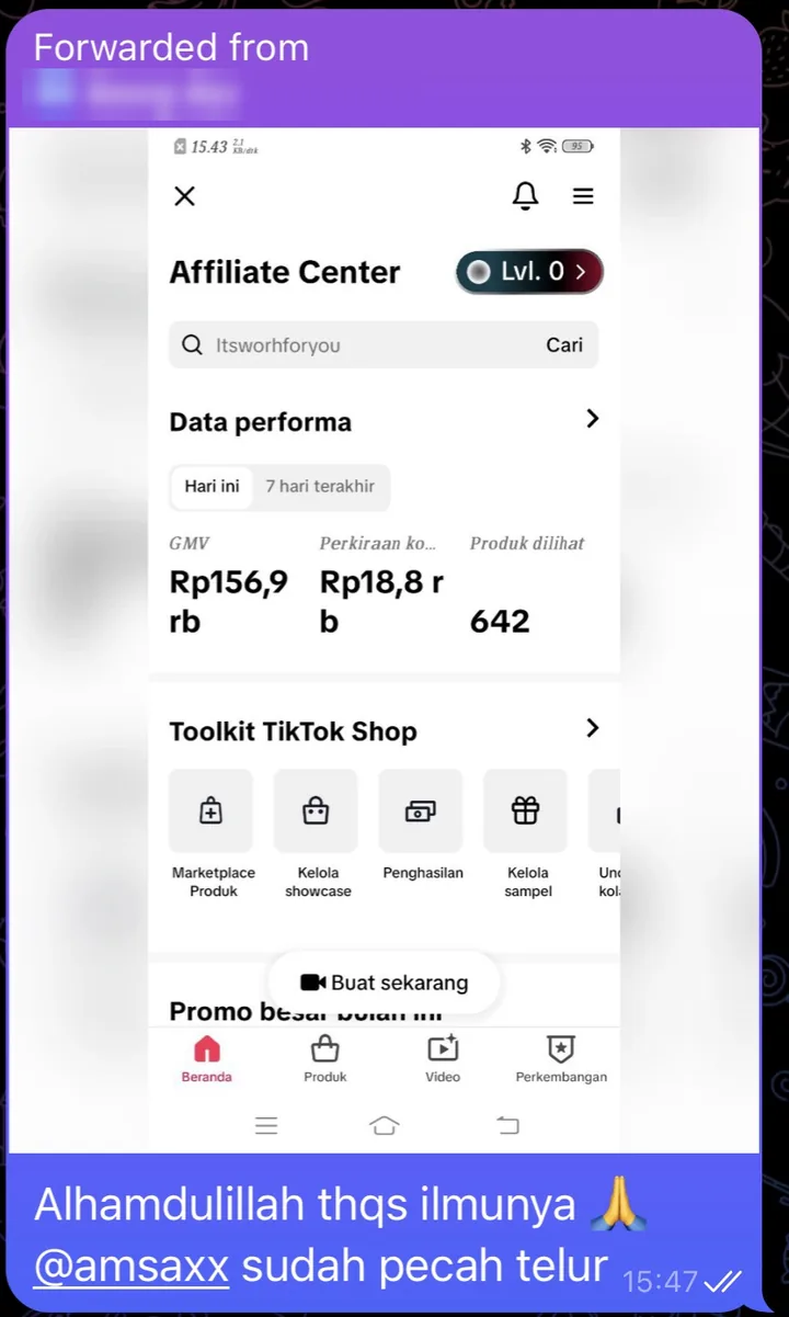 Testimoni member kelas B.: Pecah telor