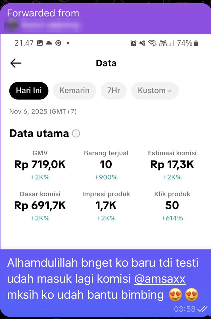 Testimoni member kelas P.: Komisi masuk lagi