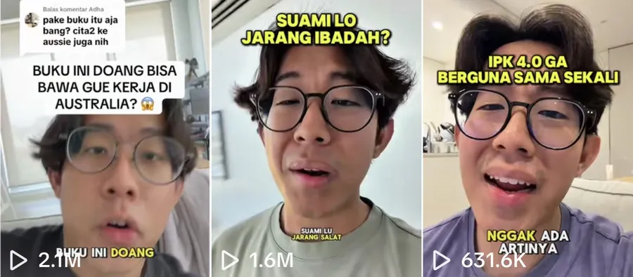 Screenshot akun TikTok Amos dengan jumlah views tiap video, gambar 4