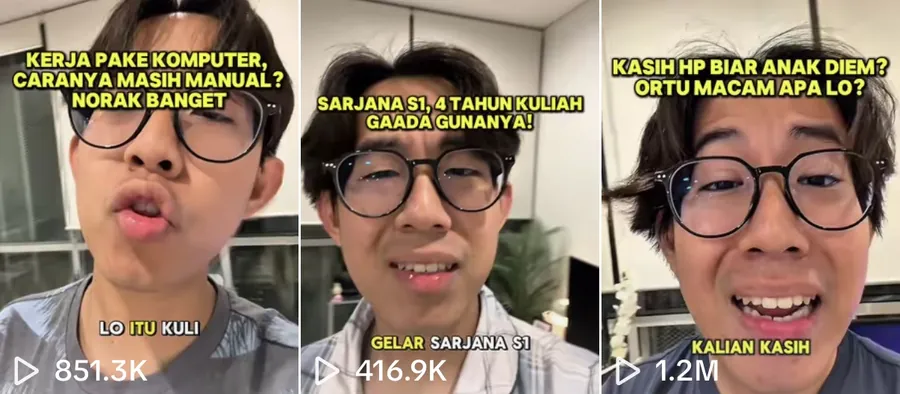 Screenshot akun TikTok Amos dengan jumlah views tiap video, gambar 7