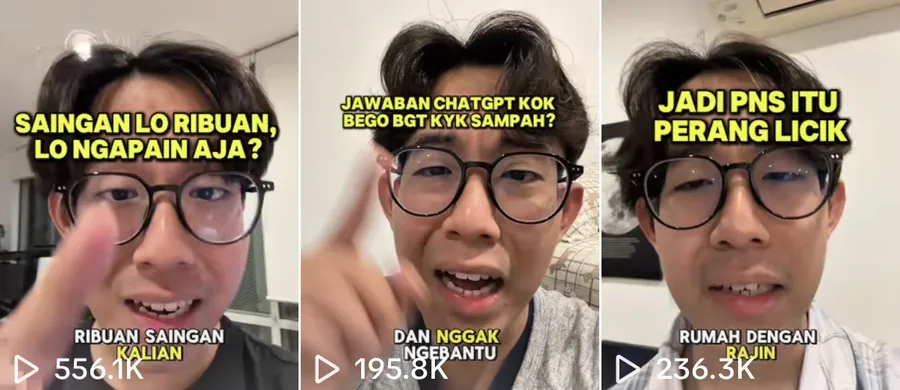 Screenshot akun TikTok Amos dengan jumlah views tiap video, gambar 9