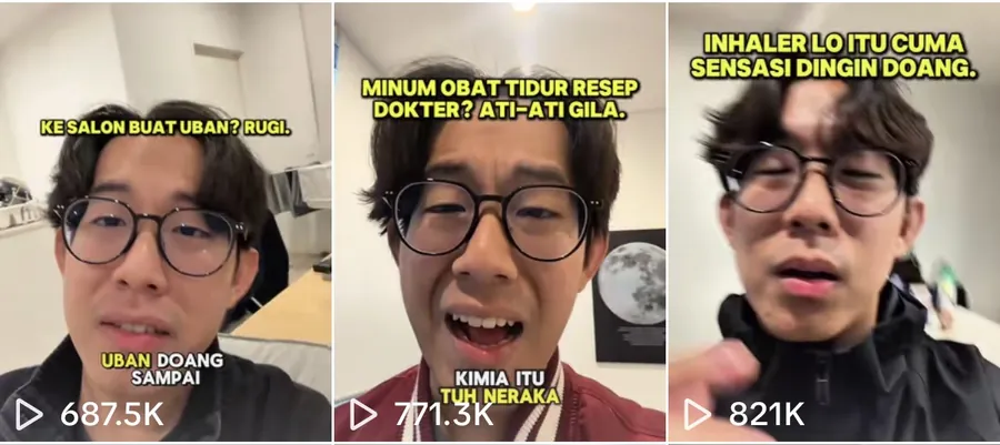 Screenshot akun TikTok Amos dengan jumlah views tiap video, gambar 10
