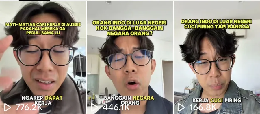 Screenshot akun TikTok Amos dengan jumlah views tiap video, gambar 12