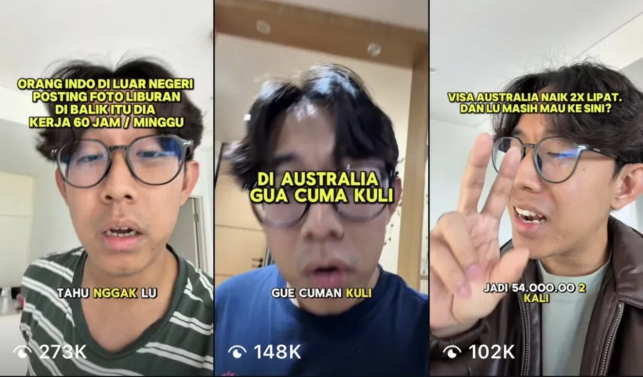 Screenshot akun TikTok Amos dengan jumlah views tiap video, gambar 16